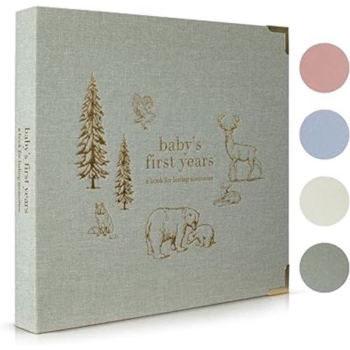 Keepsake Baby Memory Book for Boys and Girls - Timeless First 5 Year Book | Neutral Journal Scrapbook or Photo Album - Record a Baby Milestone for Every Event from Birth to Age 5