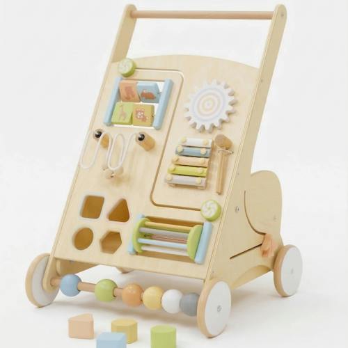 Wooden Baby Activity Walker with Sensory Play