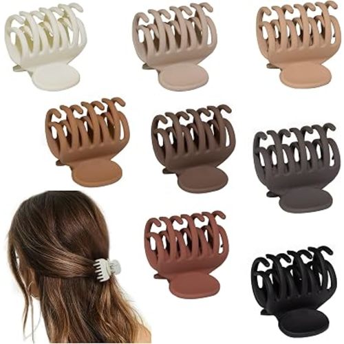 8PCS Claw Clips for Thin Hair Women, 1.6" Matte Small Hair Claw Clips