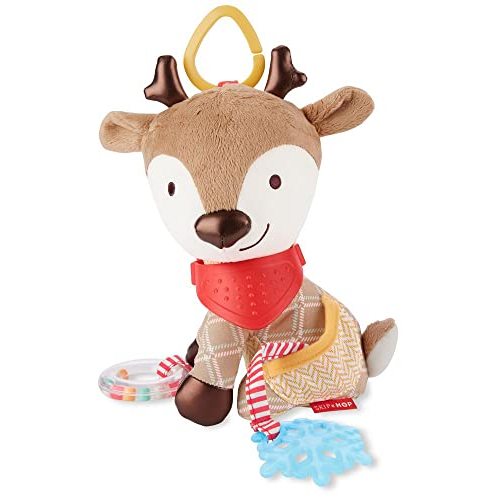 Skip Hop Bandana Buddies Baby Activity and Teething Toy with Multi-Sensory Rattle and Textures, Deer