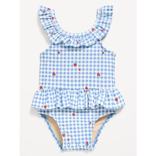 Printed Ruffle-Trim One-Piece Swimsuit for Baby