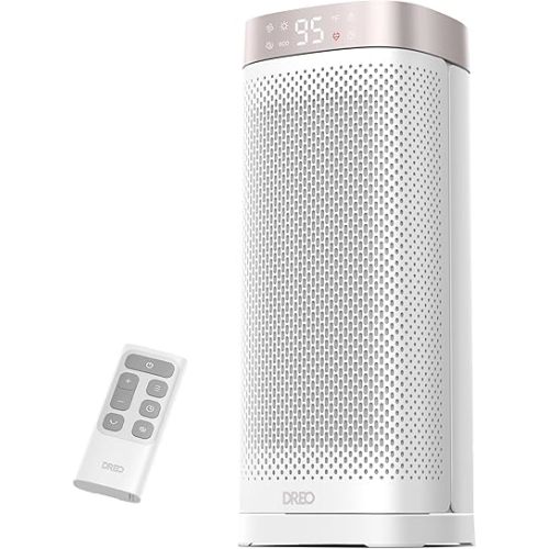 DREO Space Heaters for Indoor Use, 1500W Fast Heating Portable Heaters with Remote, Large PTC Ceramic Electric for Bedroom, 12H Timer, 70° Oscillation, Overheat Protection, Safety Heat for Home Office