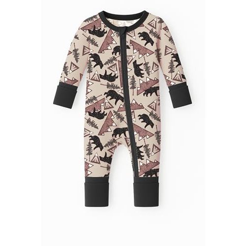ITSY BITSY BOUTIQUE Viscose Bamboo Baby Pajamas - Boys and Girls Footie Sleeper Convertible 2-Way Zipper Sleeper