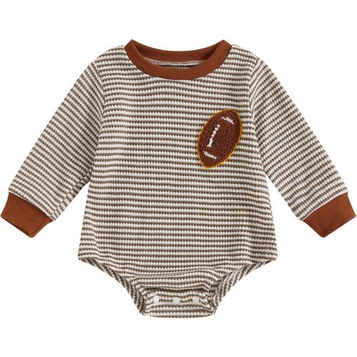 VISGOGO Unisex Baby Boy Girl Romper Waffle Newborn Infant Onesie Clothes Long Sleeve Bubble Oversized Romper Bodysuit Top