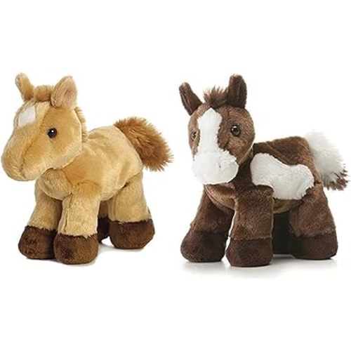 Aurora Paint Plush Horse & Prancer Red Roan Horse Mini Flopsie 8" Bundle