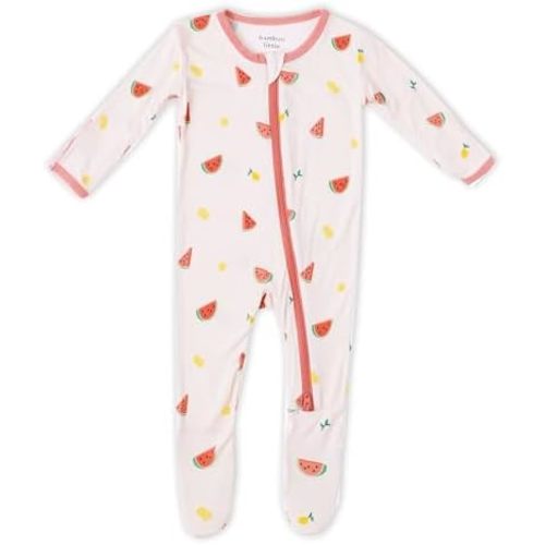 Bamboo Little Soft Baby Footie Pajamas, Baby Clothes, Newborn Sleepers, 95% Viscose and 5% Spandex, 0-24 Months