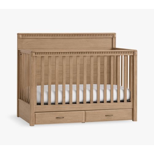 Rory 4-in-1 Convertible Storage Crib, Weathered White, White Glove Delivery