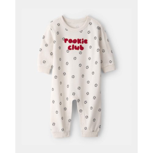 Baby 'Rookie Club' French Terry Jumpsuit - Ivory | Carter's