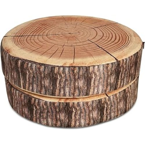 Log Pillow 2 Pack - Realistic Wood Pillow with High-Density Foam