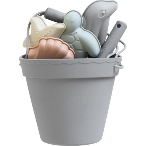 Food-Grade Silicone Beach Bucket Set, Grey - Big Little Universe | Maisonette