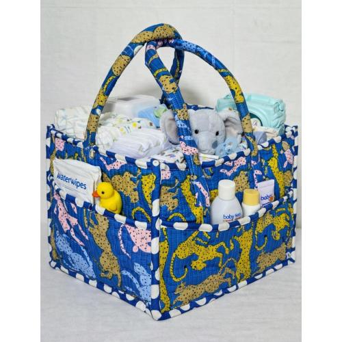 Leopard Print Nappy Caddy, Nursery Storage Basket, Portable Changing Table Organizer, Baby Diaper Caddy