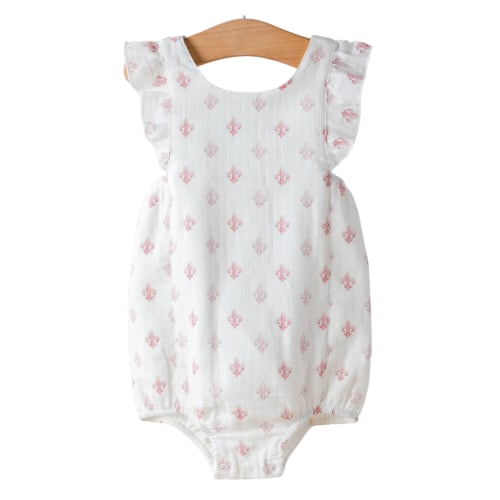 Fleur De Rose Organic Muslin Bubble Romper – ZukaBaby