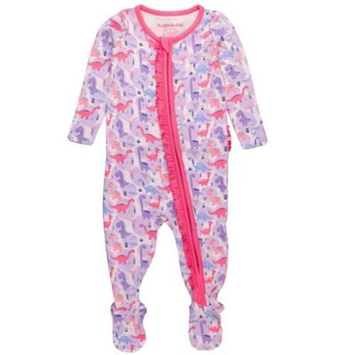 RuffleButts SoftSnooze Baby Girls Ruffle One Piece Footie Pajama