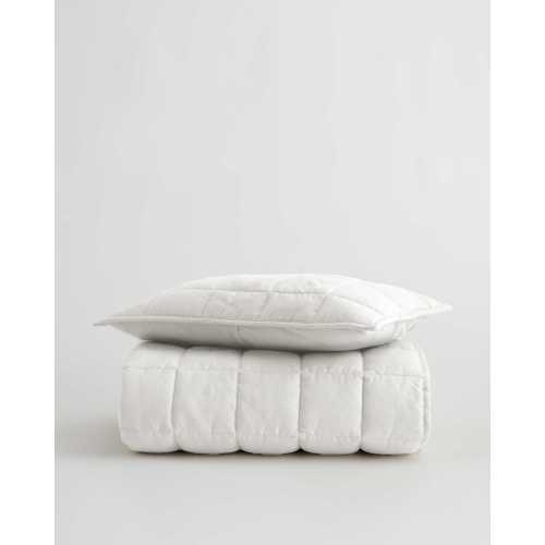 European Linen Toddler Quilt & Sham Set in White