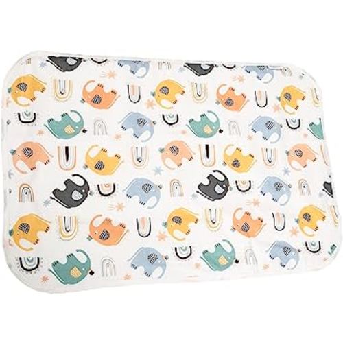 Baby Diaper Changing Pad, 21 5/8" x 31.5" Waterproof Changing Pad Liners - Reusable Soft and Absorbent Portable Changing Mat(Elephant1PCS)