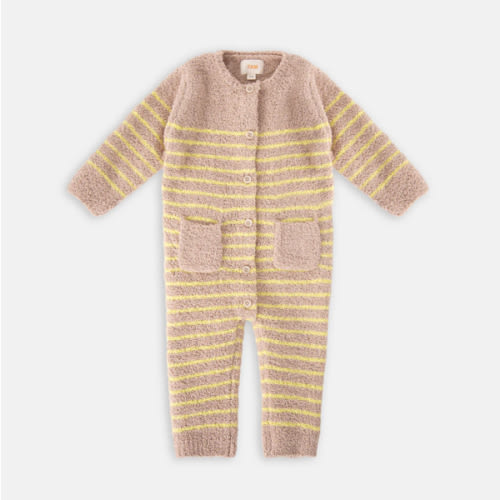 Long Sleeve Striped Jumpsuit - Fuzzy