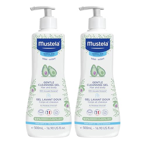 Mustela Baby Gentle Cleansing Gel - Baby Hair & Body Wash - with Natural Avocado fortified with Vitamin B5 - Biodegradable Formula & Tear-Free - 1 or 2-Pack - Various Sizes
