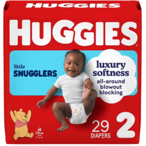 Huggies Size 2 Diapers, Little Snugglers Baby Diapers, Size 2 (12-18 lbs), 186 Count (3 Packs of 62), Packaging May Vary