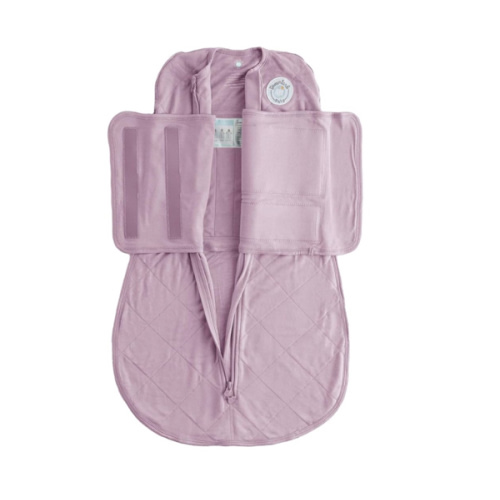 DREAMLAND BABY Bamboo Viscose Swaddle Sleep Sack (0-6 Months). Ultra Soft Swaddle Blanket w/Built in Band. 95% Viscose, 5% Spandex (Mauve)