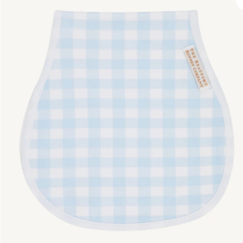 Oopsie Daisy Burp Cloth - Buckhead Blue Gingham with Worth Avenue Whit