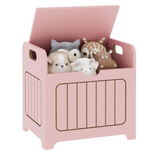 Kids Storage Chests & Trunks, Pink Toy Storage Box, Small Cube Storage Organizer,Wooden Storage Bin With Handle For Store Toy Books Clothes,Small Square Nightstand For Entryway,Bedroom