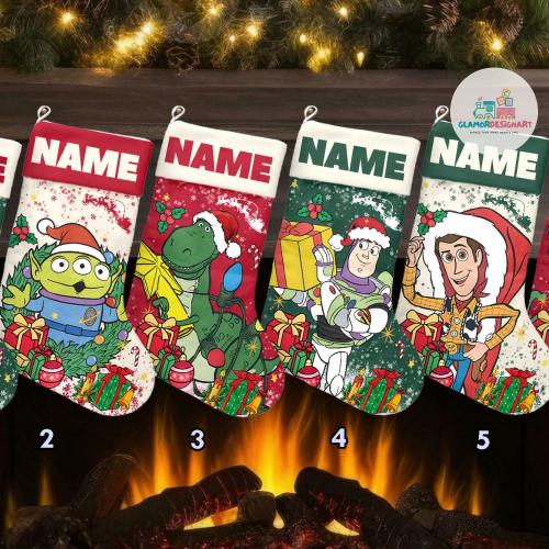 Personalized Toy Story Christmas Stocking, Disney Family Christmas Gifts, Toy Story Merch, Disney Xmas Gifts, Family Stockings With Name