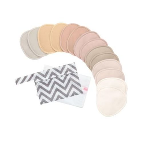 14pk Organic Nursing Pads, Reusable Nipple Pads for Breastfeeding, Washable Breast Pads + Wash Bag