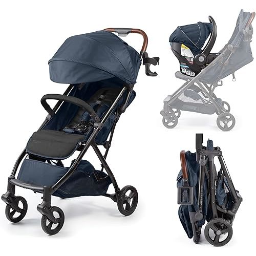 Summer Infant Ingenuity 3Dquickclose CS+ Compact Fold Stroller – Lightweight Stroller with Oversized Canopy, Extra-Large Storage and Compact Fold, Deep Ocean