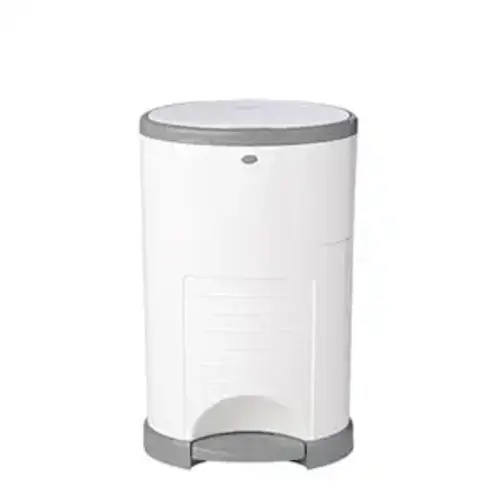 Diaper Dekor EKO Classic Diaper Pail, White | ONLY Eco-Friendly Diaper Pail Made with 70% Recycled Materials | Hands-Free: Step–Drop–Done | Cost-Effective Refill System