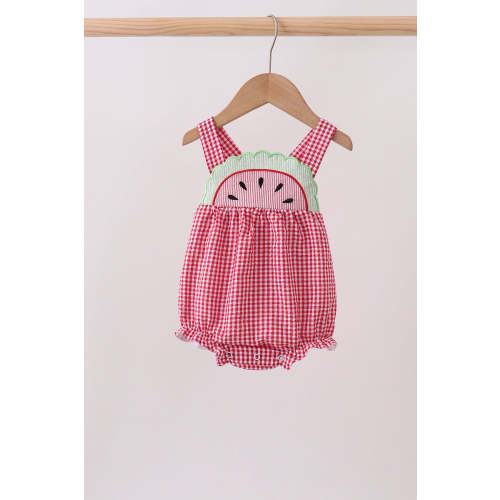Red watermelon ruffle bubble