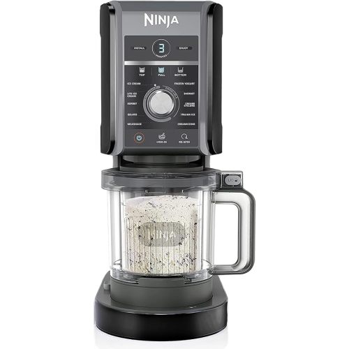 Ninja NC501 CREAMi Deluxe 11-in-1 Ice Cream & Frozen Treat Maker with 2 XL Family Size Pint Containers, Black (Renewed)