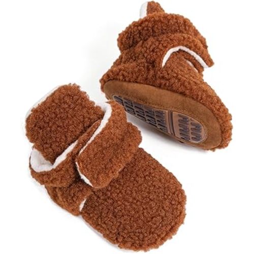 HsdsBebe Unisex Newborn Baby Cotton Booties Non-Slip Sole