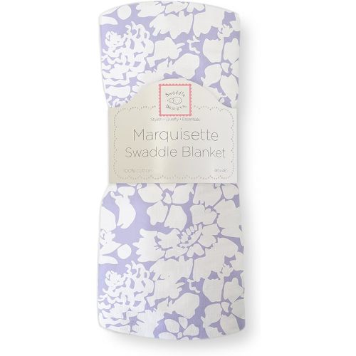 SwaddleDesigns Marquisette Receiving Swaddle Blanket for Baby Boys & Girls, Soft Premium Cotton Muslin, Best Shower Gift, Lavender Lush, Parent Picks Award Winner Small