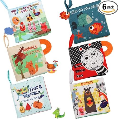 Baby Books Toys Gifts, Touch and Feel Cloth Crinkle Books for Babies