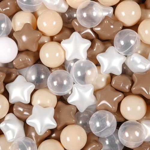 Realhaha Ball Pit Balls 50 100 200 500, Star Shapes for Babies Kids Playpen Plastic Balls for Babies Ball Pool Puppy Playballs