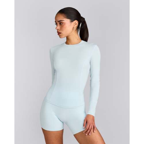 Mellow™ Motion Crew Neck Long Sleeve Top | Cloud Blue