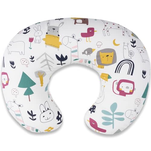 Nursing Pillow, Ergonomic C-Shape for Breastfeeding & Bottle Feeding, Standard Size Breathable with Washable Cover, Hypoallergenic,Tummy Time & Sitting Support