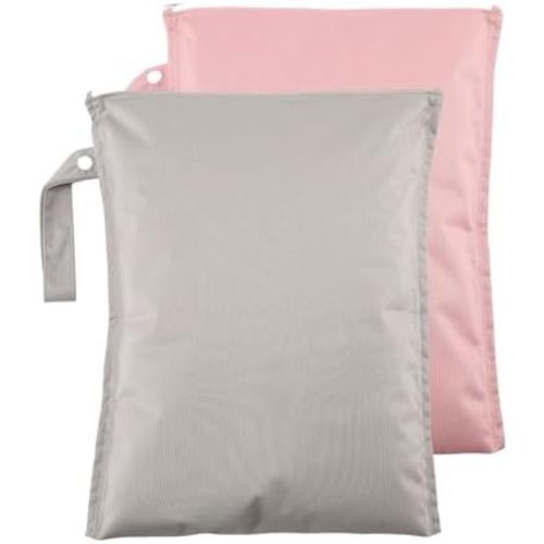 Wet Dry Bag 2 Pack, Waterproof Travel Bag for Baby Cloth Diapers, Swimsuit, Pump Parts, Pool, Gym Clothes, Toiletry, Strap to Stroller, Daycare,Food Storage and Wet Clothes 2UP01