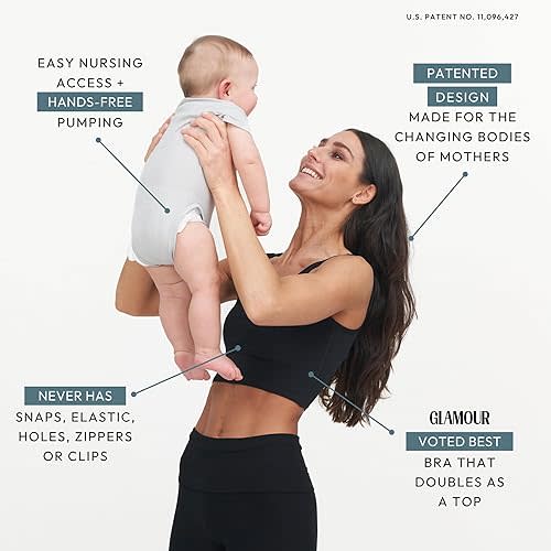 Larken Hands Free Pumping Bra for Breastfeeding | Breast Pump - Maternity Bras for Pregnancy, Pumping & Nursing Bra in One
