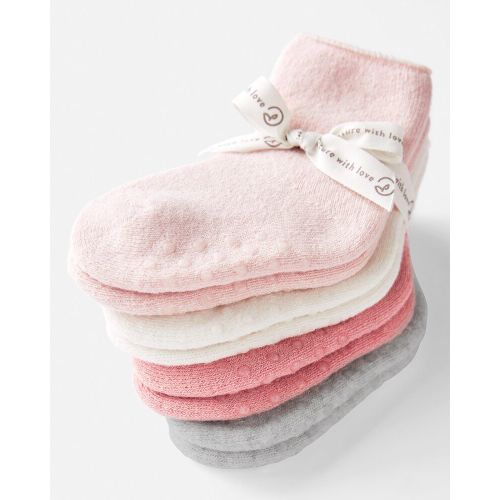 4-Pack No-Slip Ankle Socks - 0-3M - Multi