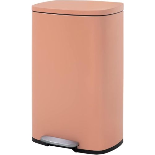 13 Gallon(50L) Trash Can, Fingerprint Proof Stainless Steel Kitchen Garbage Can with Removable Inner Bucket and Hinged Lids, Pedal Rubbish Bin for Home Office