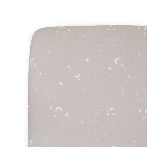 Little Unicorn Organic Cotton Muslin Fitted Crib Sheet - Moon Dust