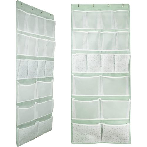 16 Pockets- Over Door Hanging Storage Organizer with 4 Kinds Pouch,Behind Closet Hanging Shelf Holder for Sock,Hat,Underwear,Travel Outfit,Shoes,Back of Door Space-saving Organization for Home,Dorm,RV