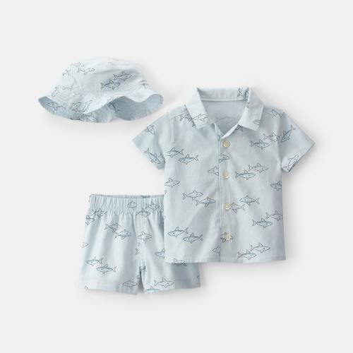 Carter's Baby Boys 3-pc. Short Set, Color: Lt Blue - JCPenney