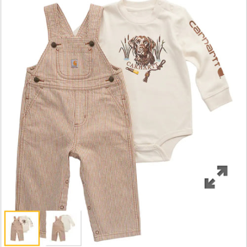 Boys' 2-Piece Long Sleeve Bodysuit & Stripe Overall Set (Baby) | Kids' Sets | Carhartt