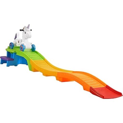 Step2 Unicorn Up & Down Roller Coaster Kids Ride On Toy, Push Car, Indoor/Outdoor Playset, Made of Durable Plastic, Max Weight 50 lbs., For Toddlers 2-5 Years Old, Multicolor