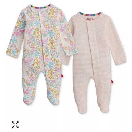 Baby Cotton Footed Coveralls, 2 Pack