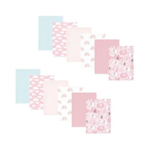 12Pk Flannel Burp Cloth Cotton Poly