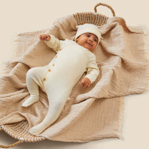 My First Knitted Wool Romper & Hat Tofu / Newborn