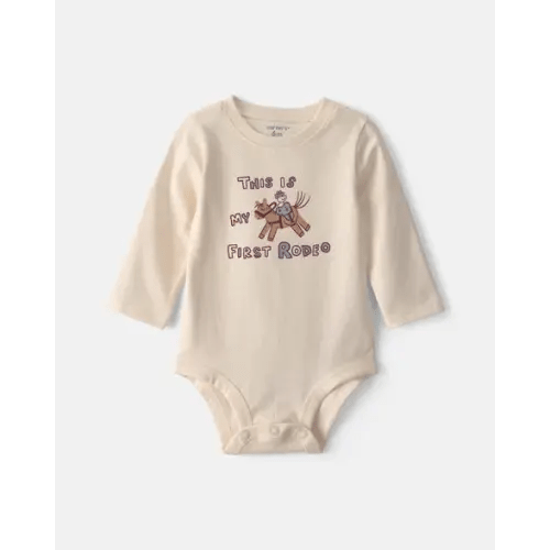 Baby 'This Is My First Rodeo' Long-Sleeve Graphic Bodysuit - Cream | Carter's